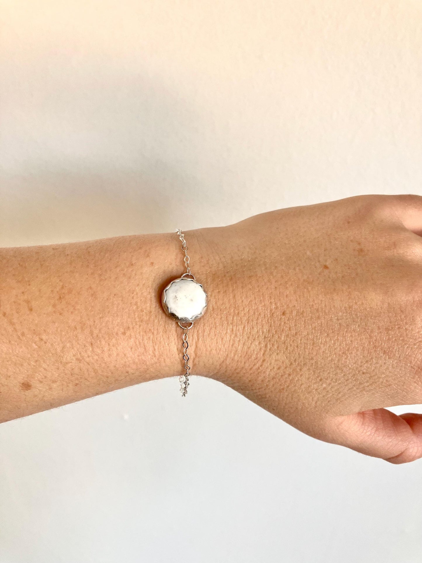 White Buffalo Turquoise Silver bracelet