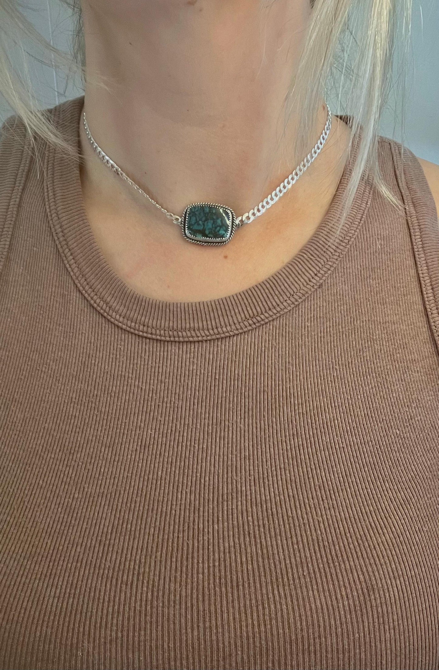 Choker with Bao Canyon Turquoise, Sterling Silver