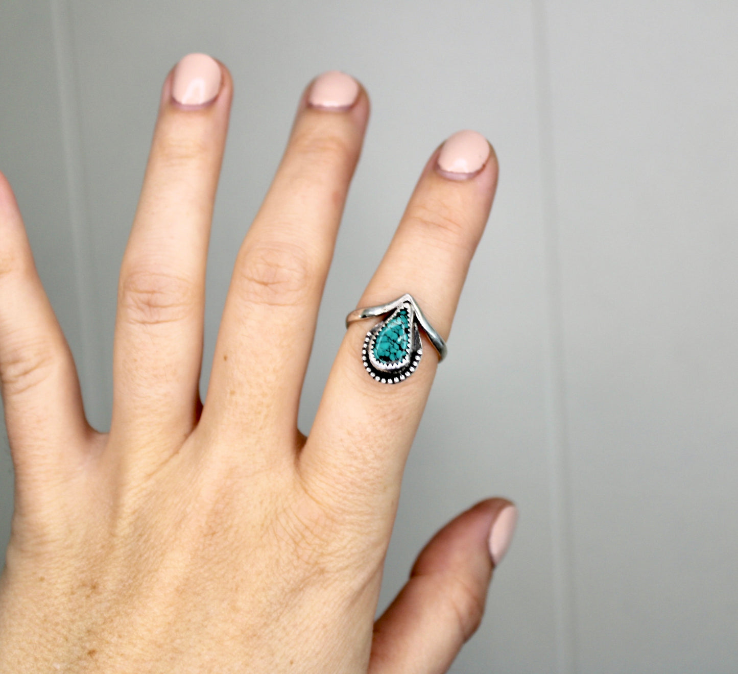 Size 7- Sterling Silver Chevron Ring