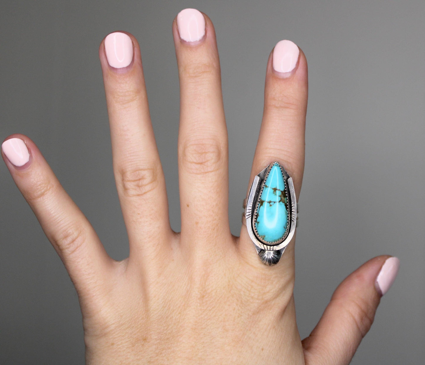 Size 8 -Sterling Silver Turquoise Ring