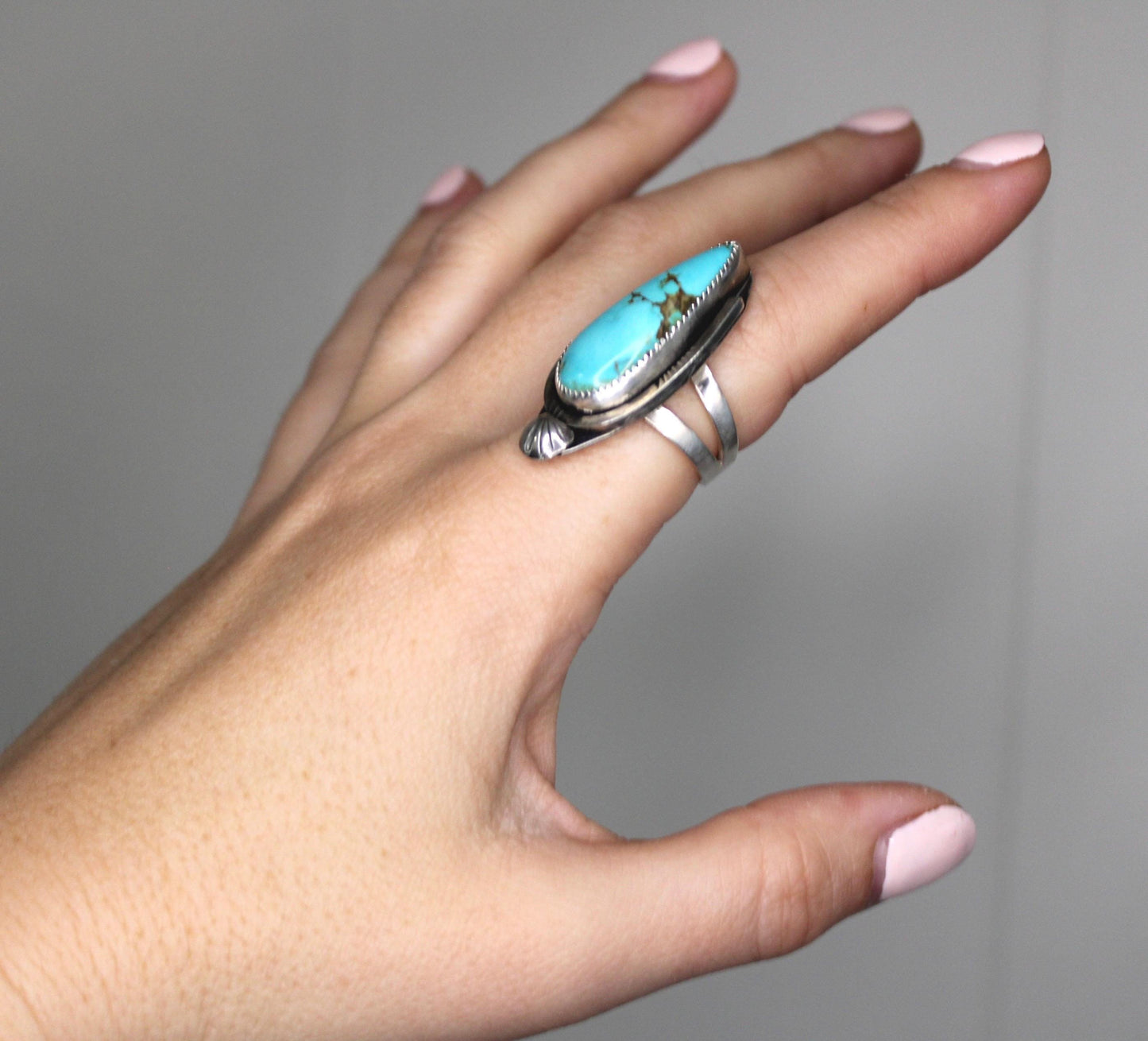 Size 8 -Sterling Silver Turquoise Ring