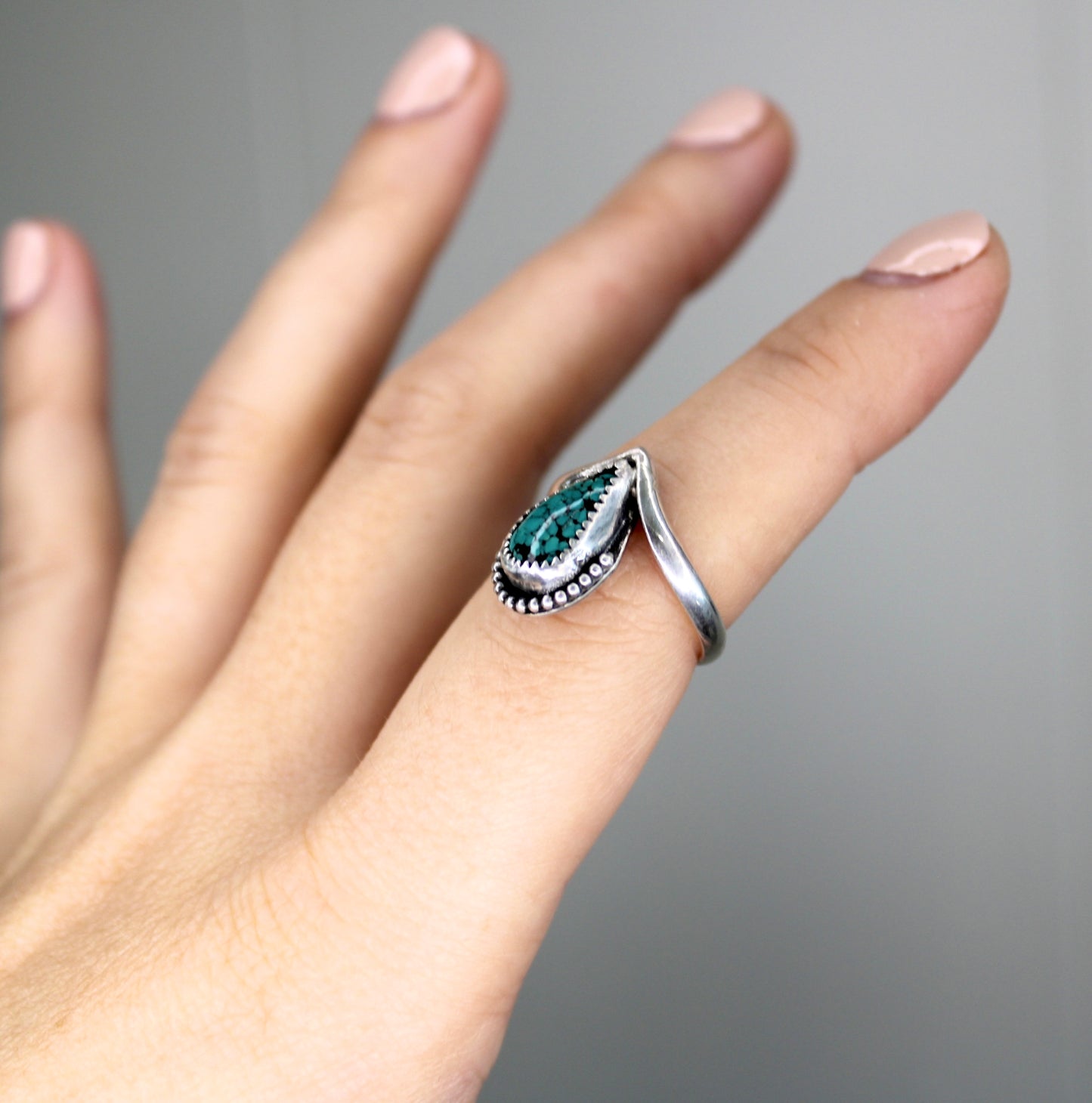 Size 7- Sterling Silver Chevron Ring