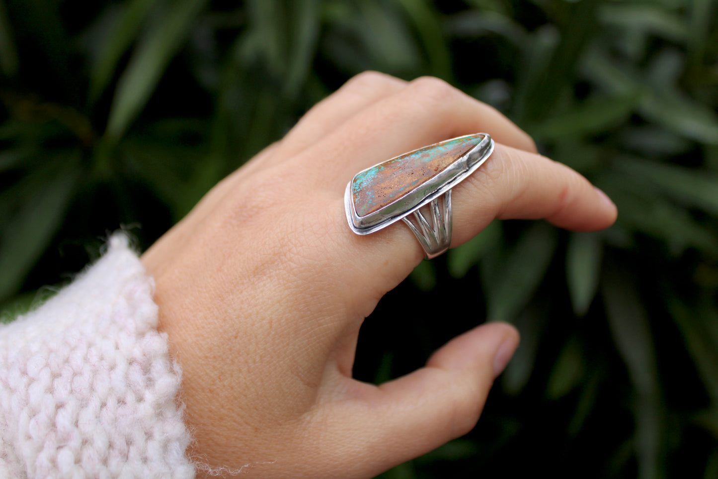 Size 8.5- Royston Ribbon Turquoise Ring
