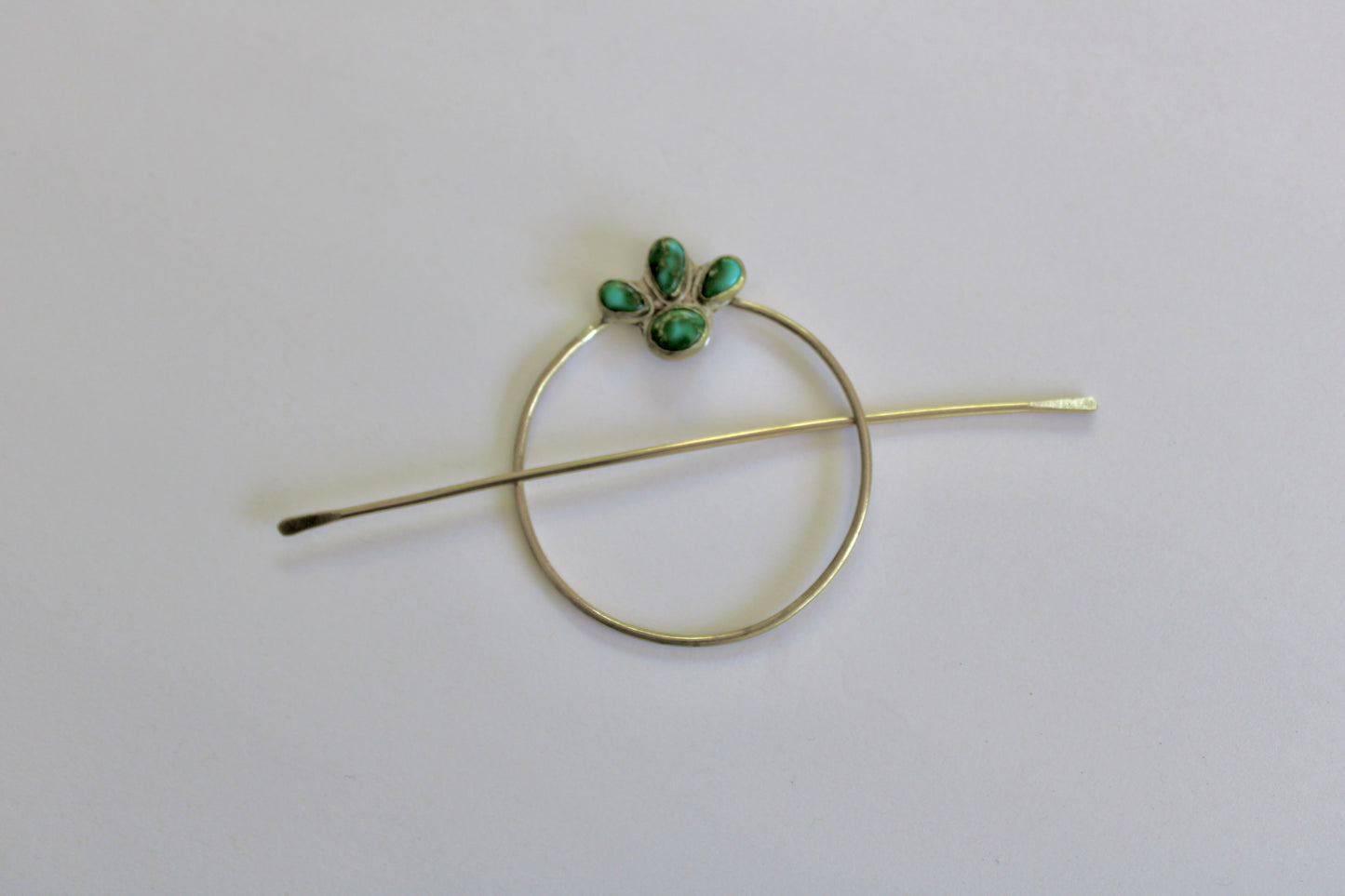 Turquoise Brass Hair Pin with Sonoran Gold Turquoise