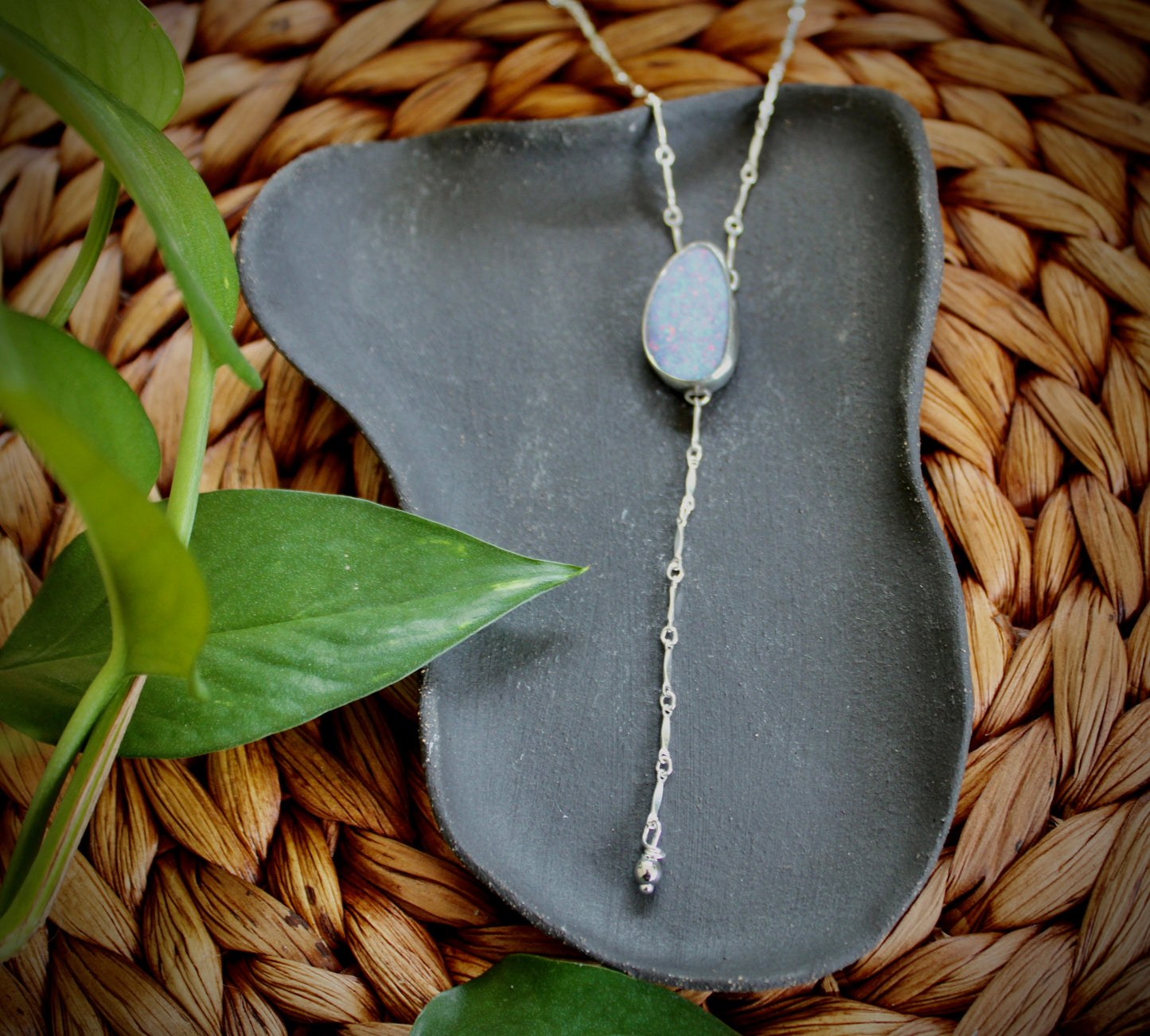 Opal Lariat Necklace