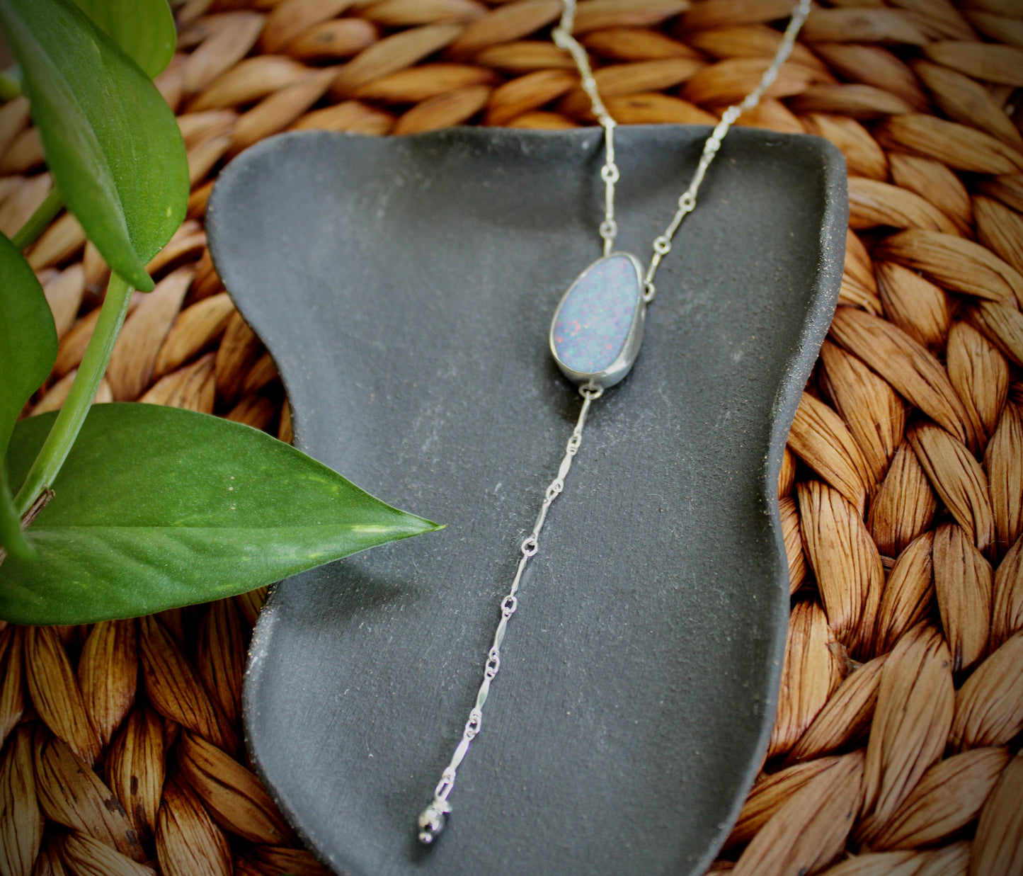 Opal Lariat Necklace