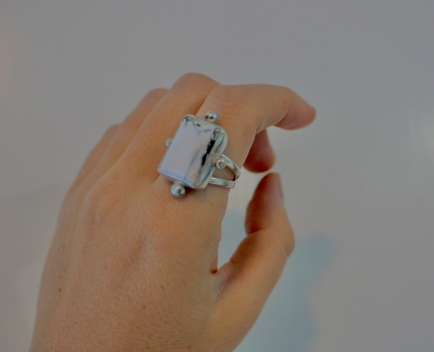 Size 9.5 White Buffalo Turquoise Ring