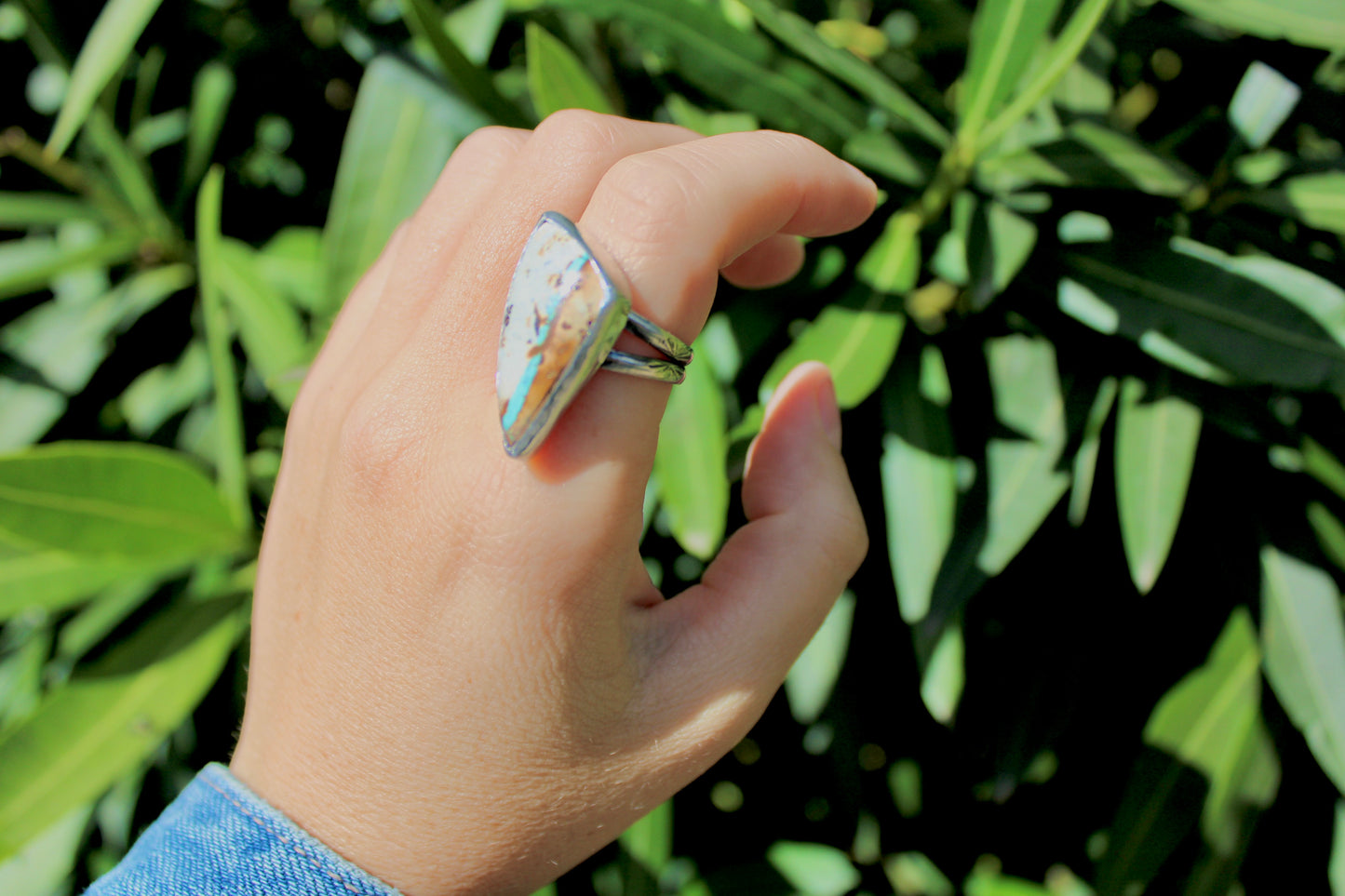 Size 9.5- Royston Ribbon Turquoise Ring