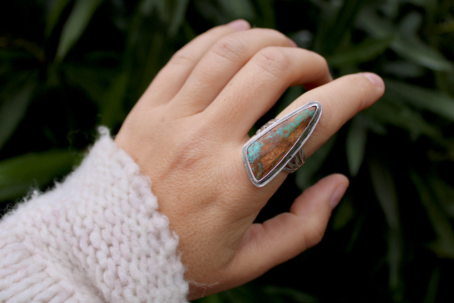 Size 8.5- Royston Ribbon Turquoise Ring