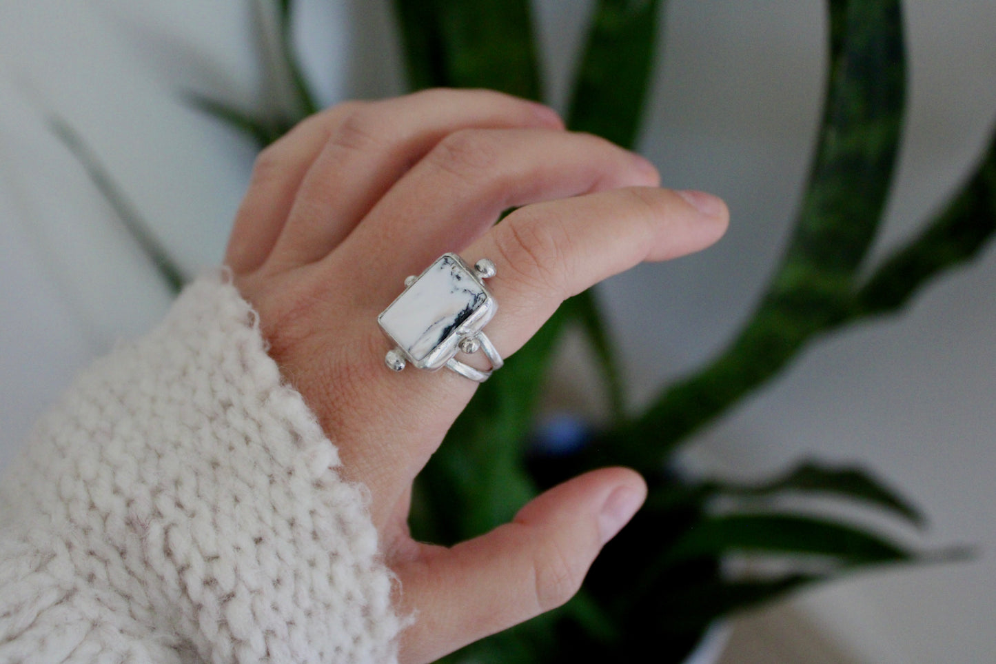 Size 9.5 White Buffalo Turquoise Ring