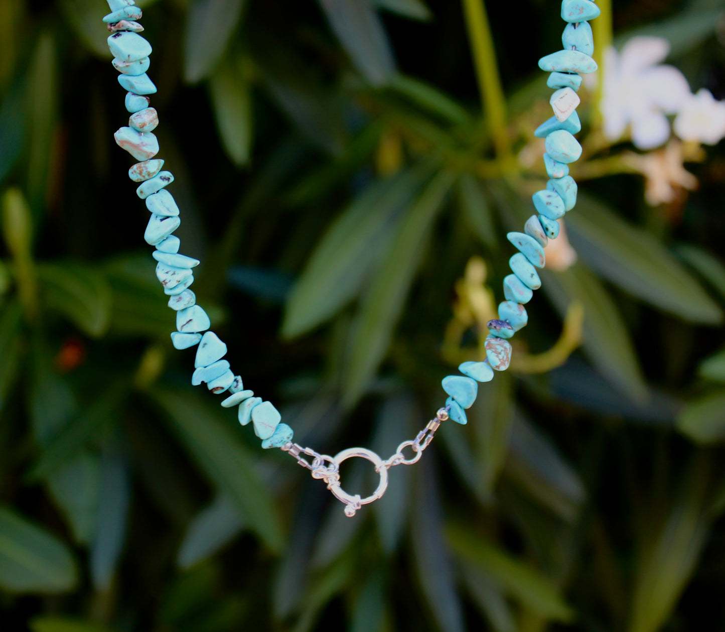 Turquoise Beaded Charm Necklace