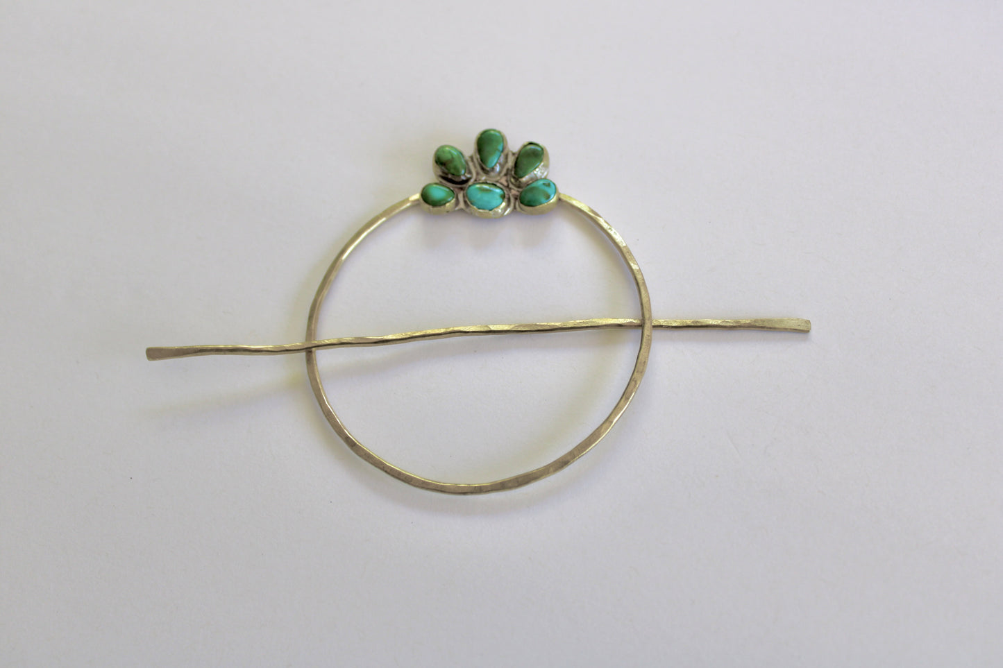 Turquoise Brass Hair Pin