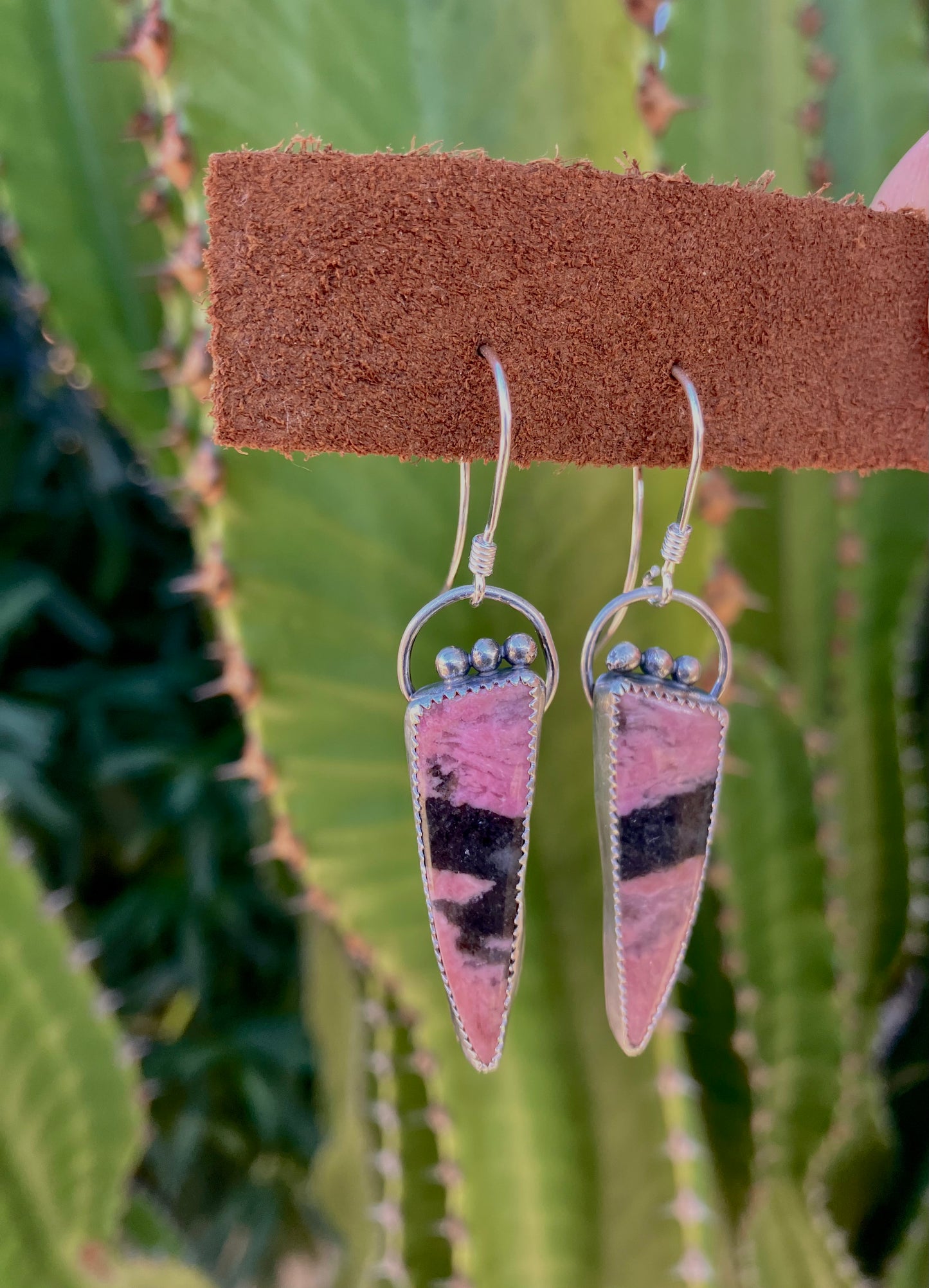 Pink Rhodonite Earrings