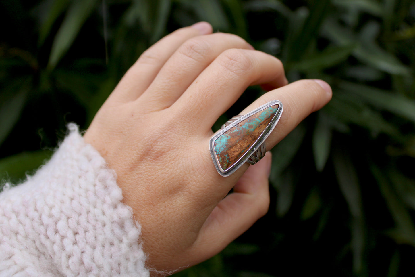 Size 8.5- Royston Ribbon Turquoise Ring