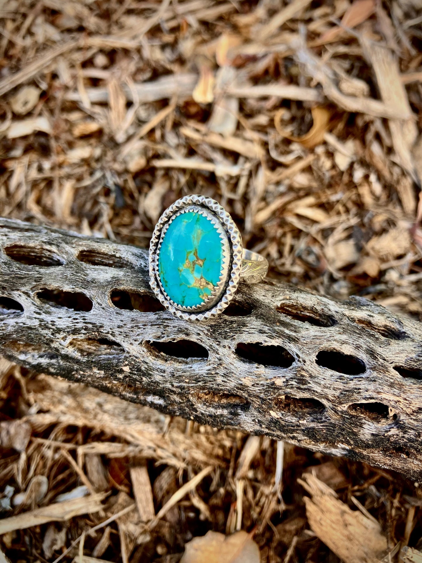 Size 6-Sonoran Turquoise Sterling Floral Ring