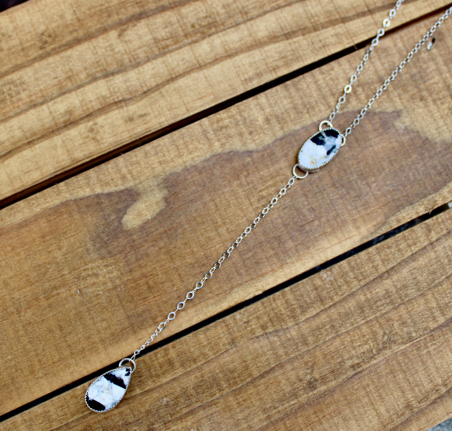 White Buffalo Lariat Necklace