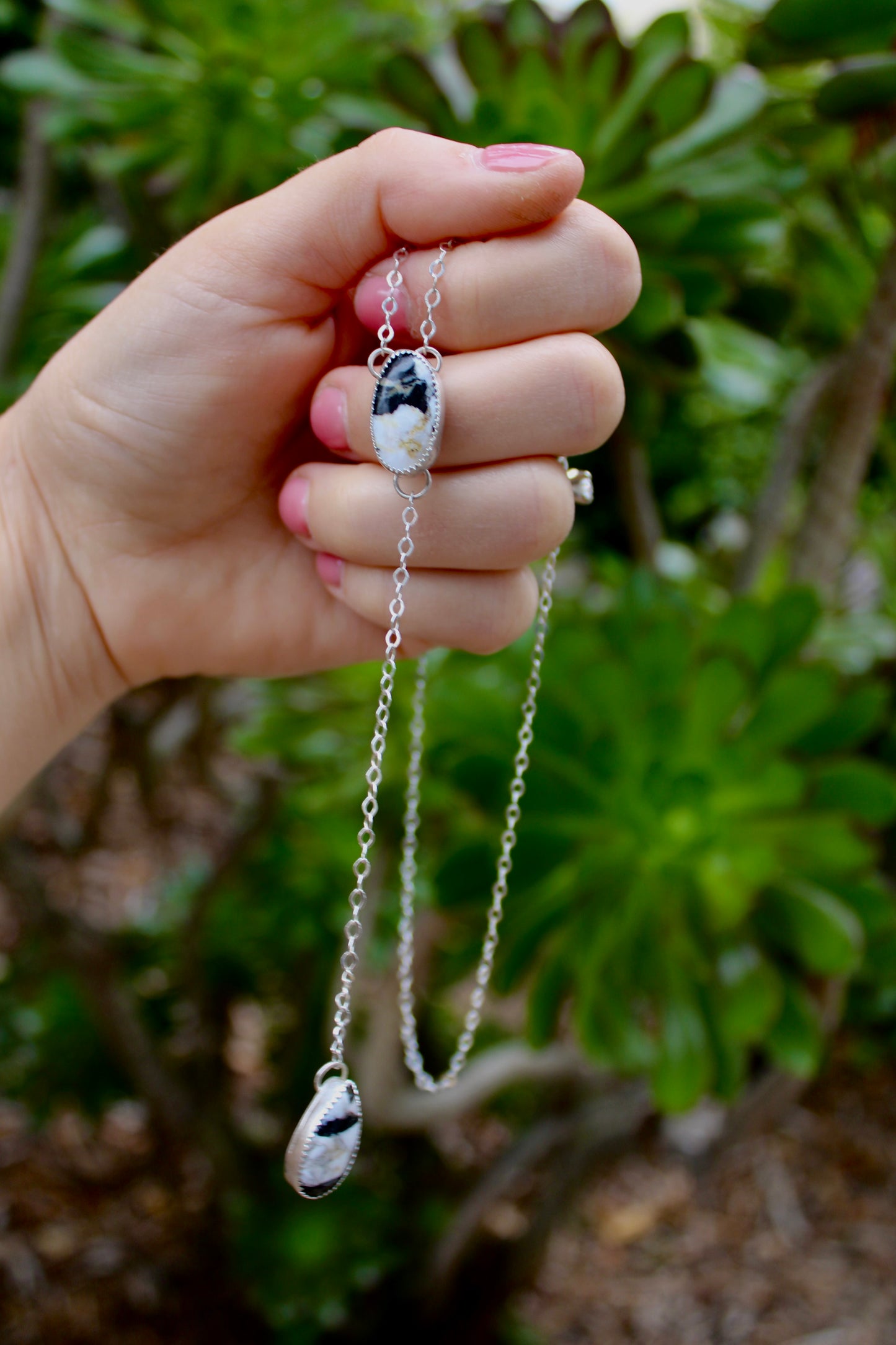 White Buffalo Lariat Necklace