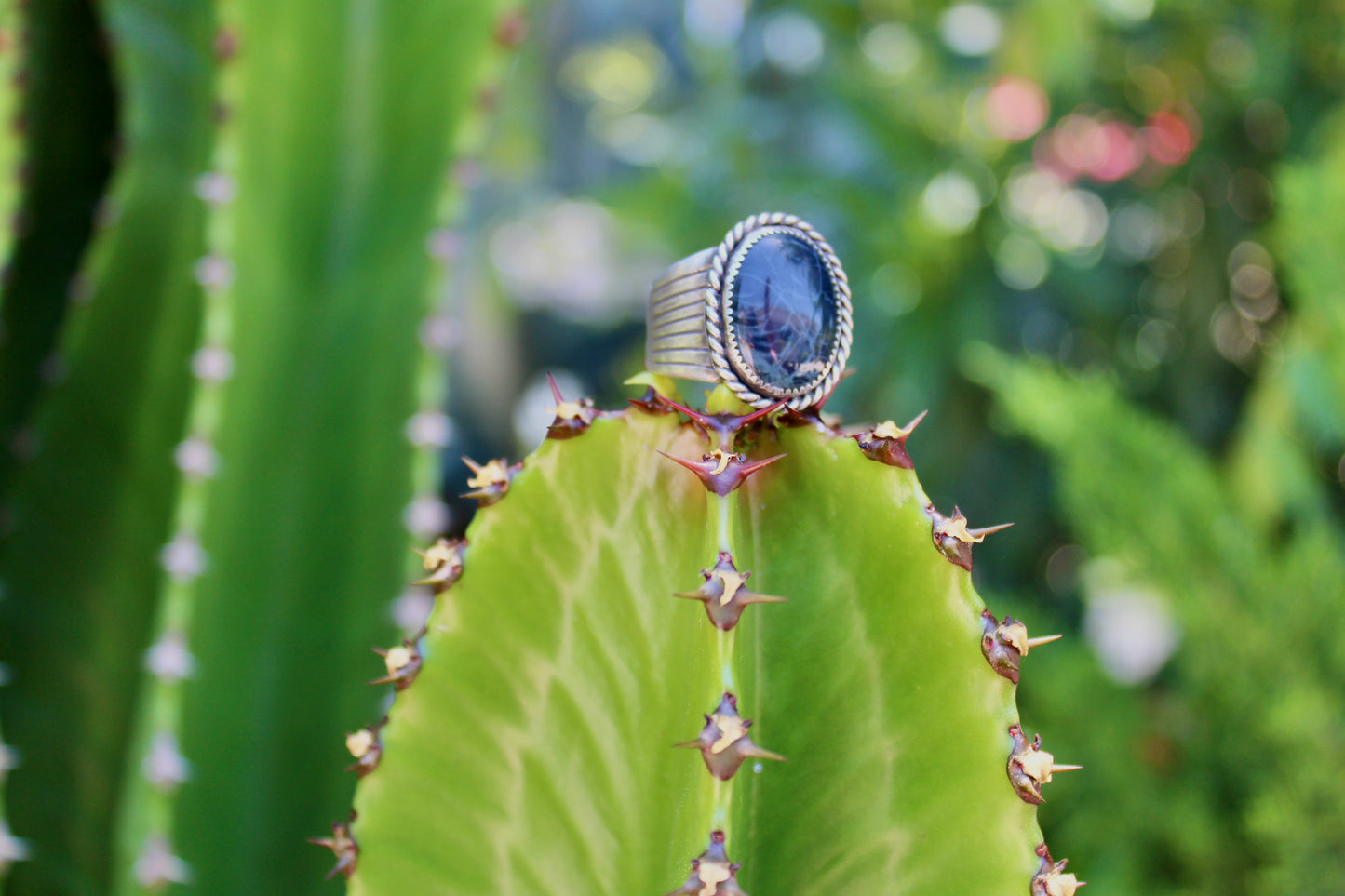 Size 10- Obsidian Sterling Silver Ring
