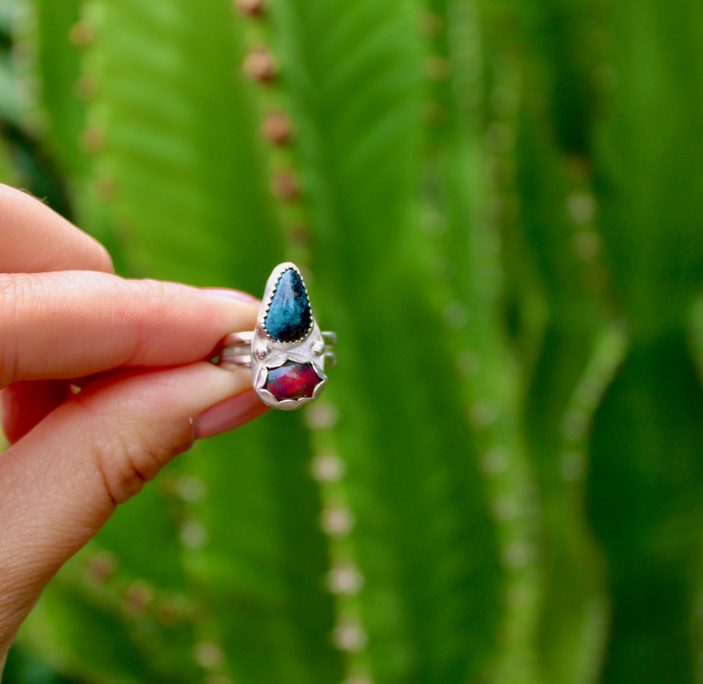 Size 6.5 - Opal and Turquoise Ring