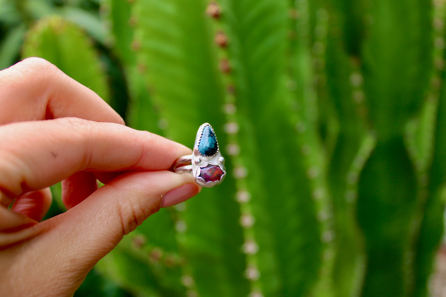 Size 6.5 - Opal and Turquoise Ring