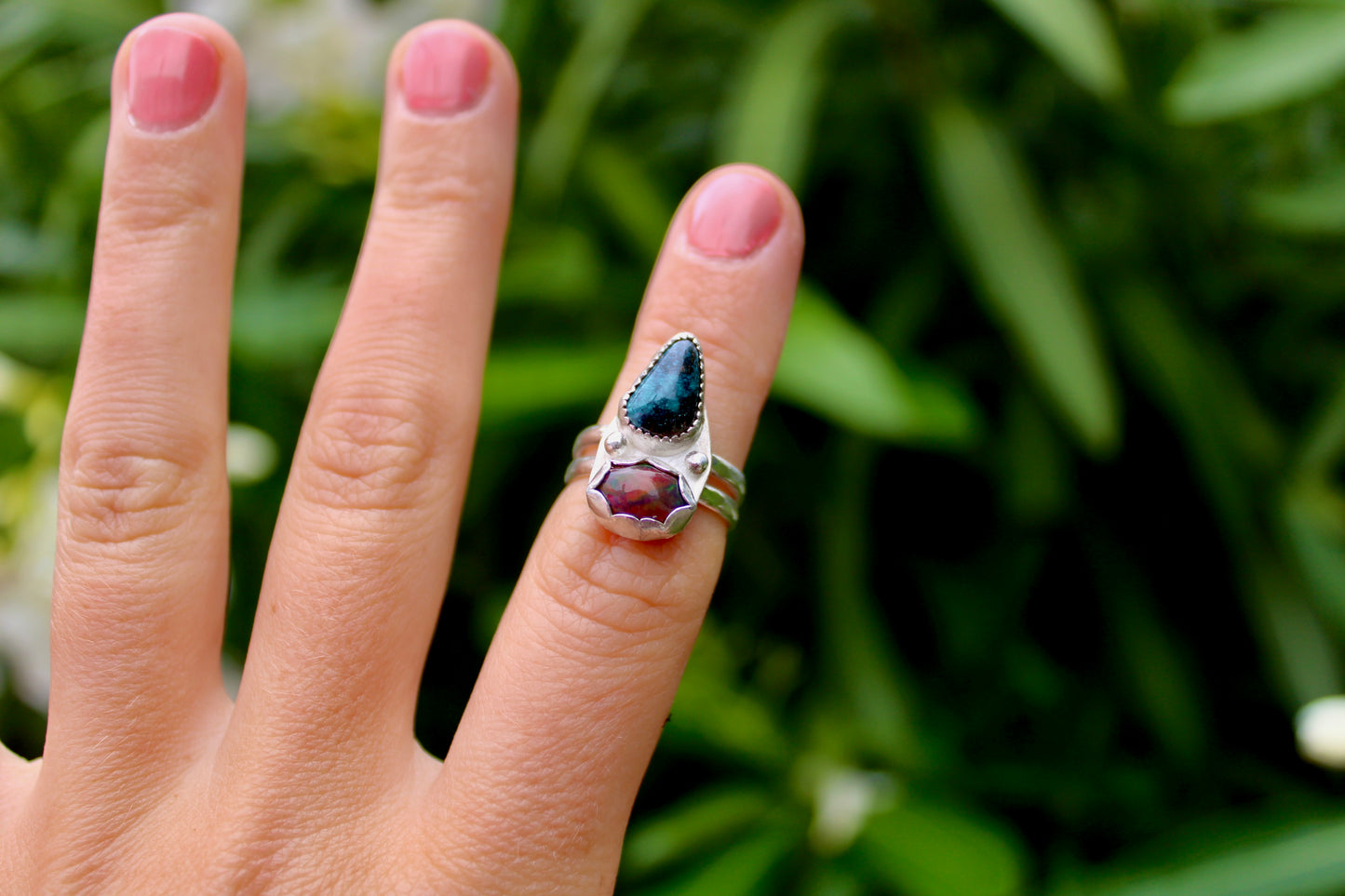 Size 6.5 - Opal and Turquoise Ring