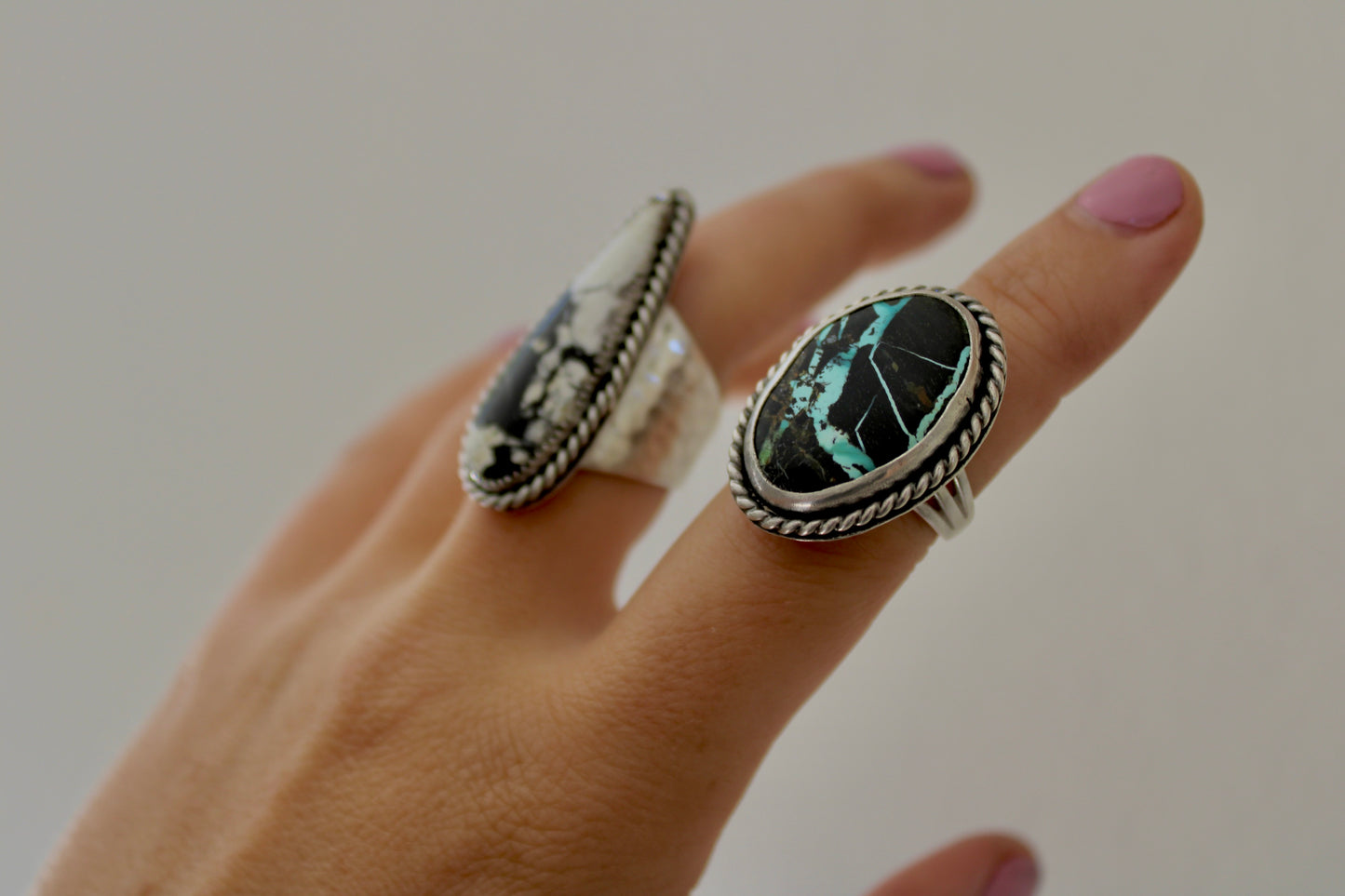 Size 8.5 -White Bison Hammered Ring