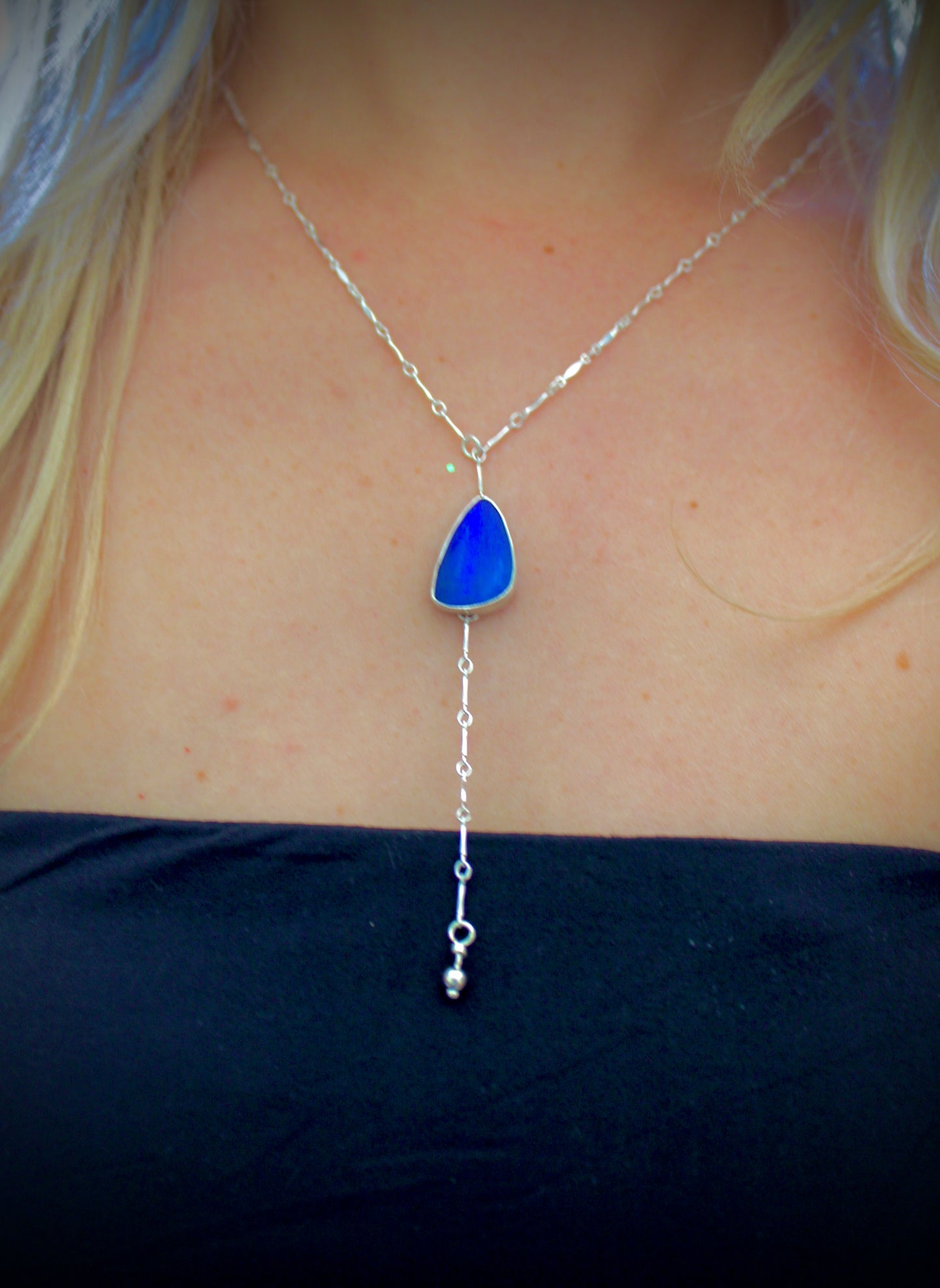 Opal Lariat Necklace