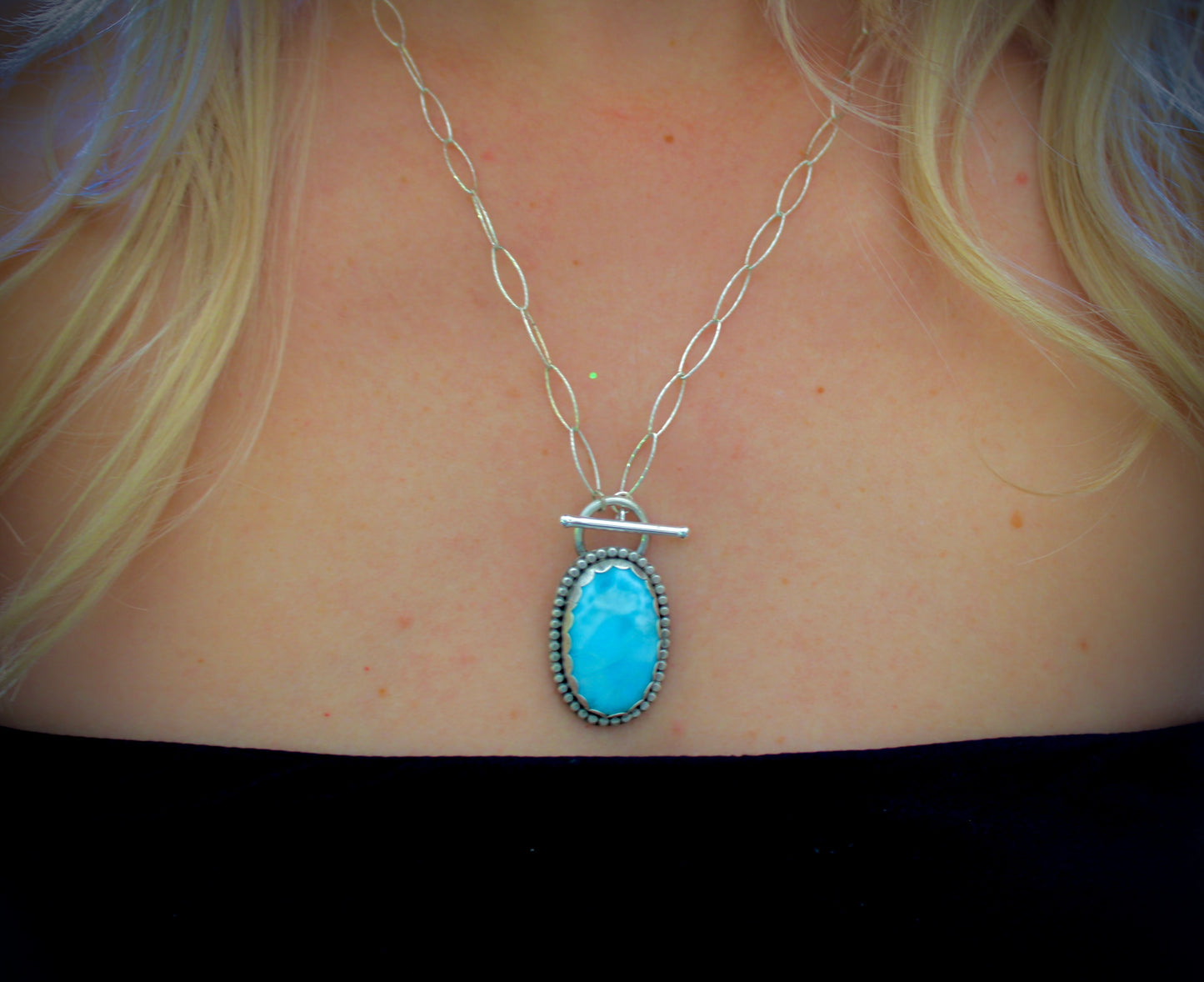 Larimar Toggle Necklace