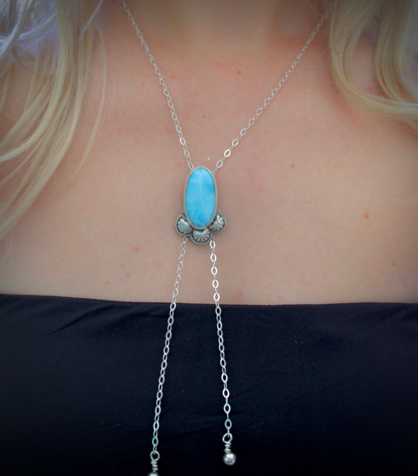 Larimar Bolo Necklace