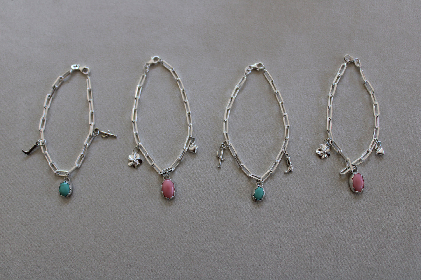 Pink Conch Shell Charm Bracelet