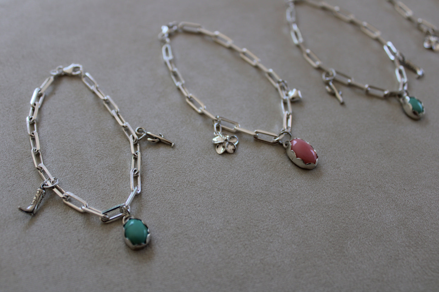 Pink Conch Shell Charm Bracelet