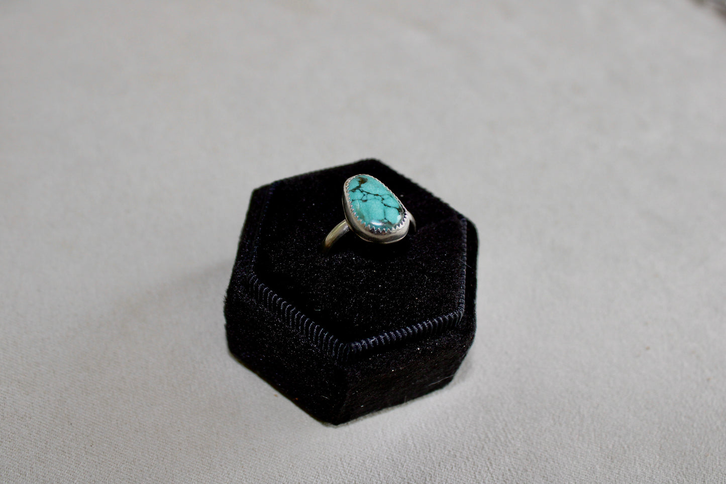 Size 8- Turquoise Sterling Silver Ring