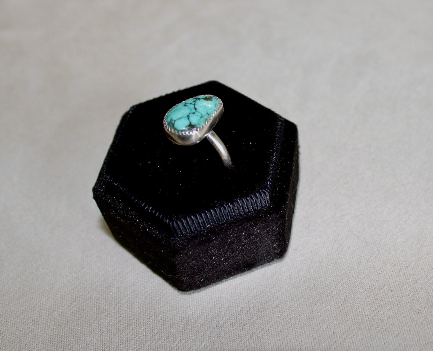 Size 8- Turquoise Sterling Silver Ring