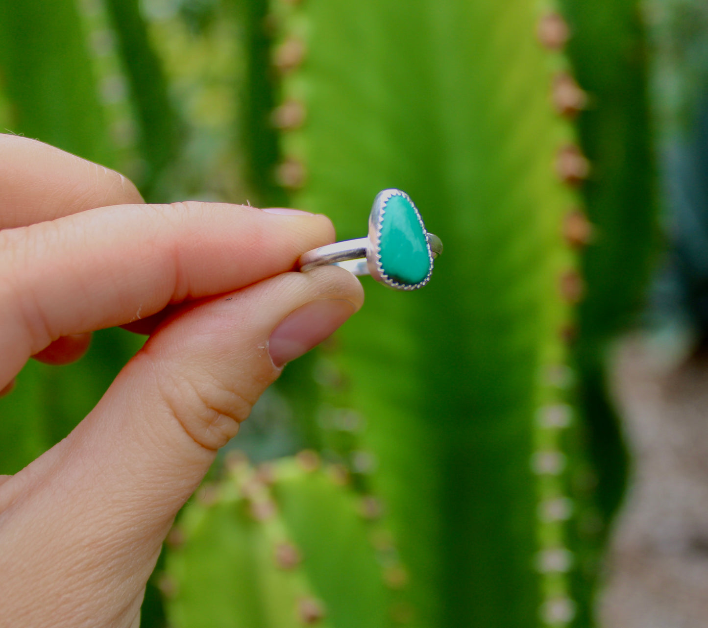 Size 8.5- Turquoise Sterling Silver Ring