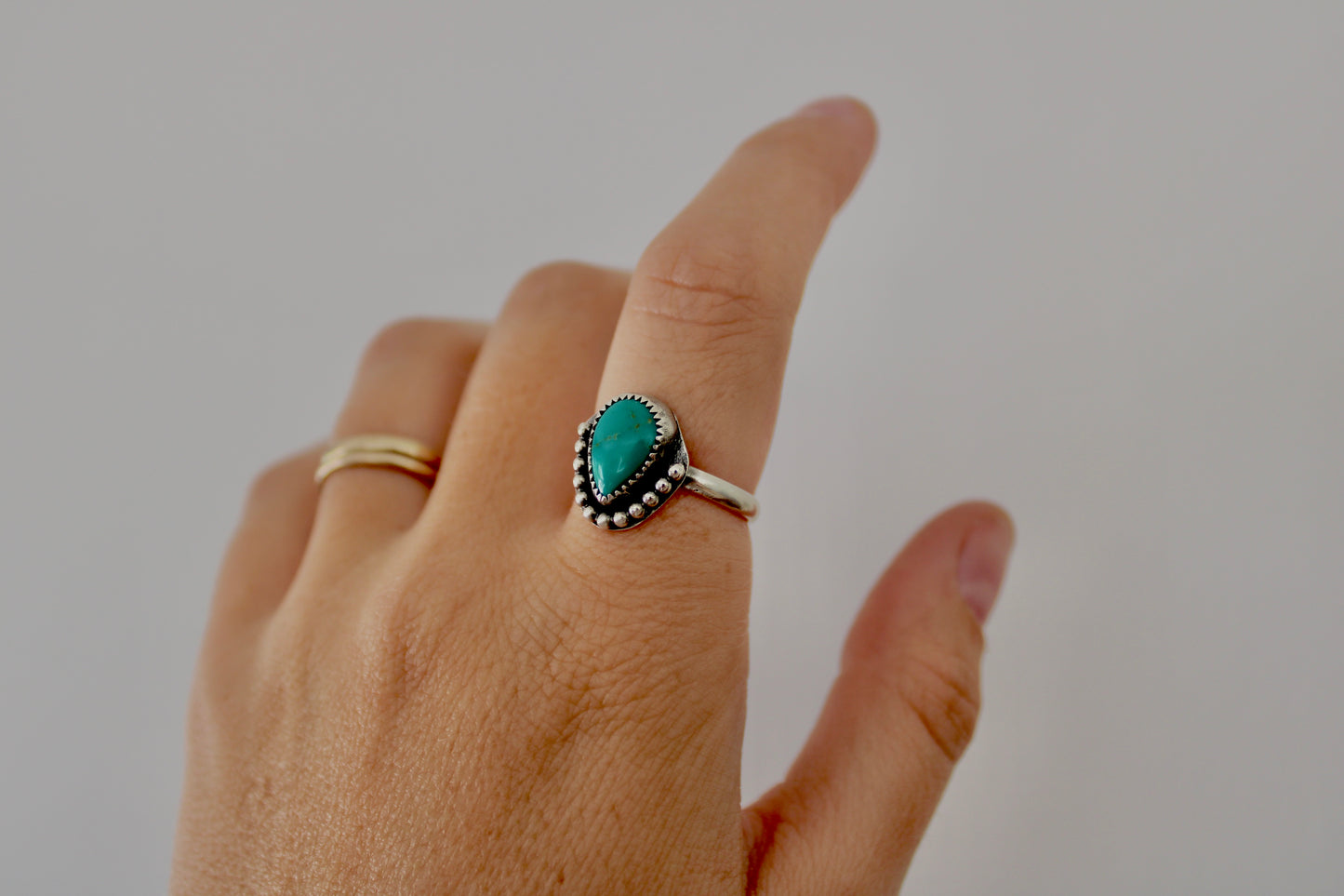 Size 8.5 Sonoran Turquoise Sterling Silver Ring