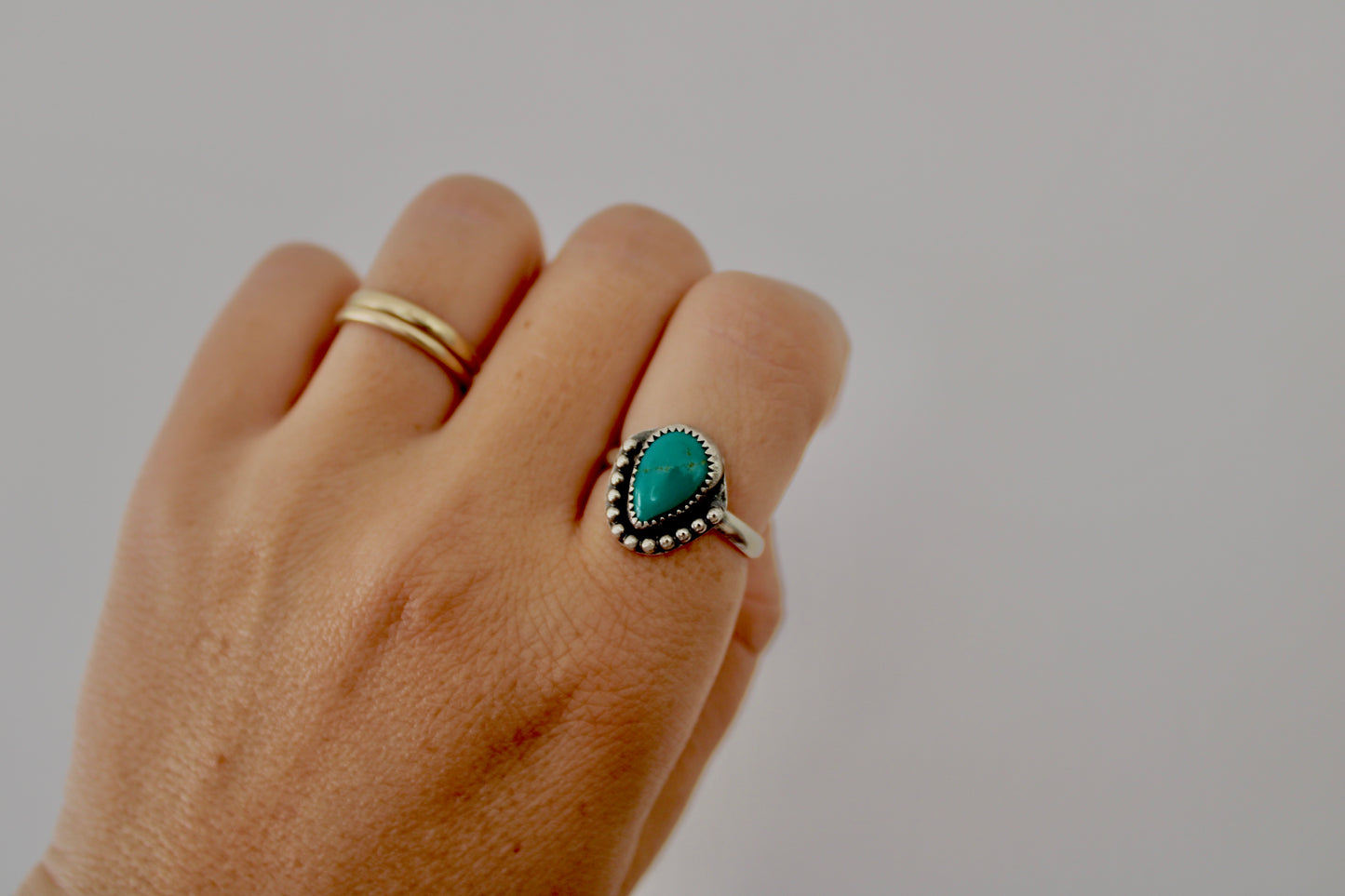 Size 8.5 Sonoran Turquoise Sterling Silver Ring