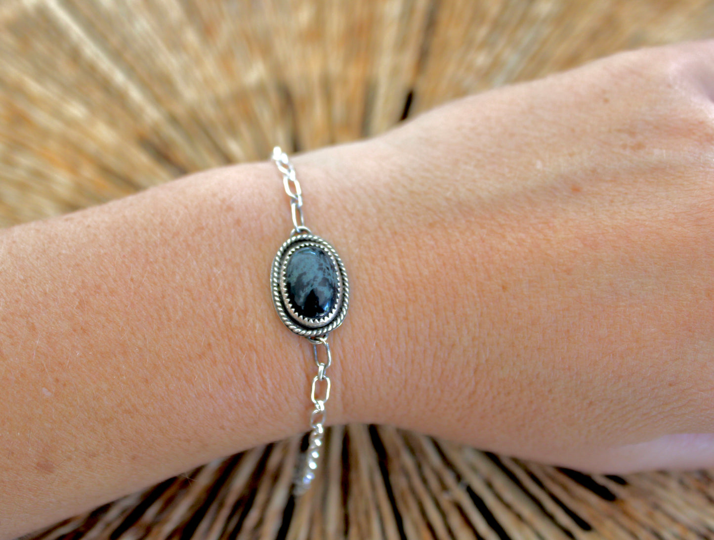 Obsidian Sterling Silver Bracelet