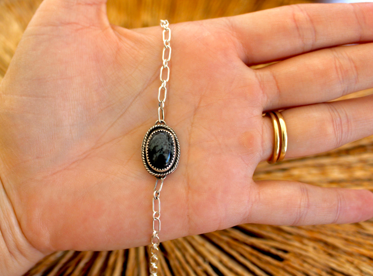 Obsidian Sterling Silver Bracelet