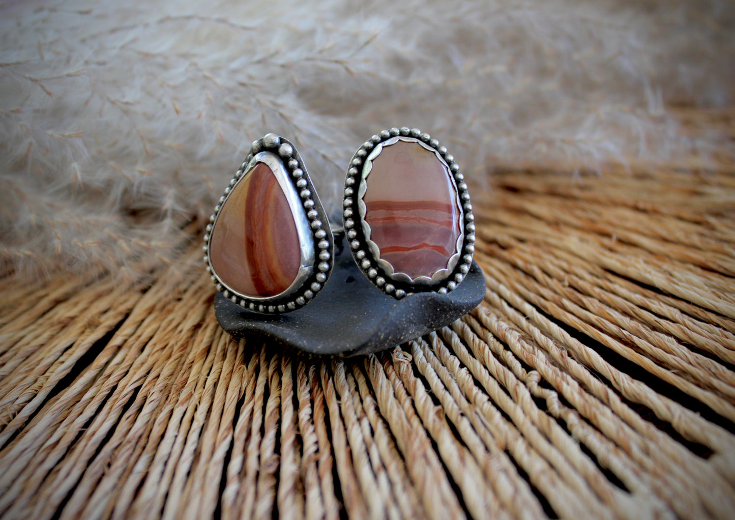 Size 8.5 Jasper Ring Sterling Silver