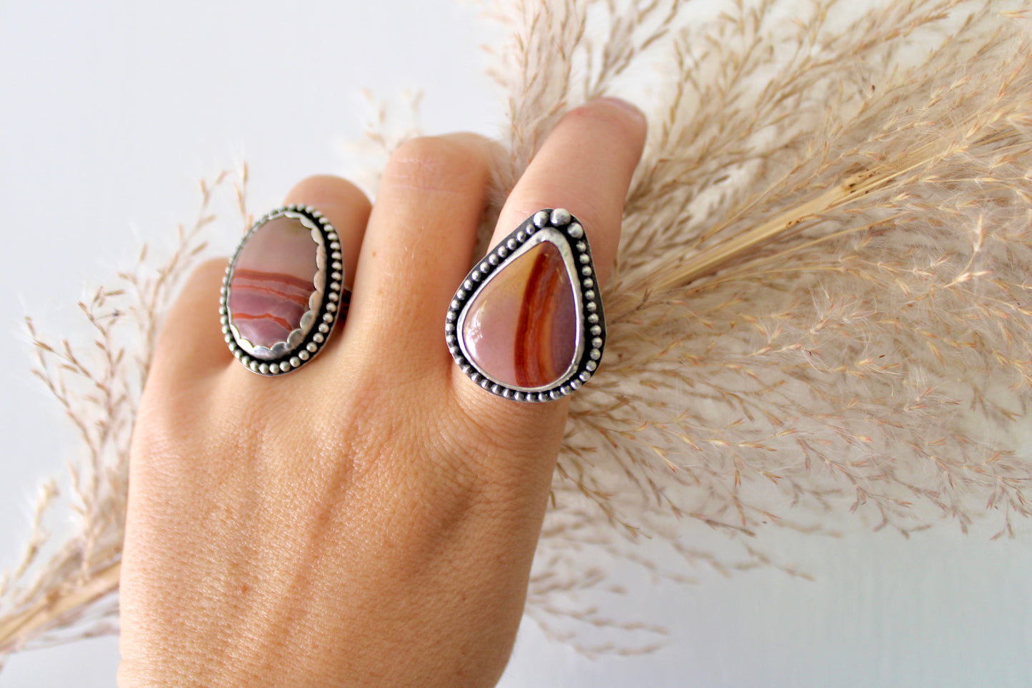 Size 8.5 Jasper Ring Sterling Silver