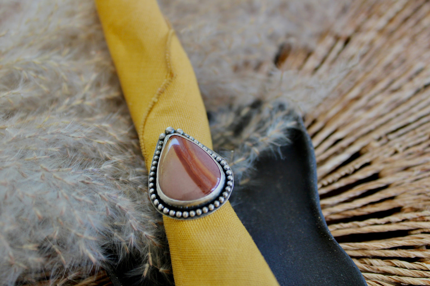 Size 8.5 Jasper Ring Sterling Silver