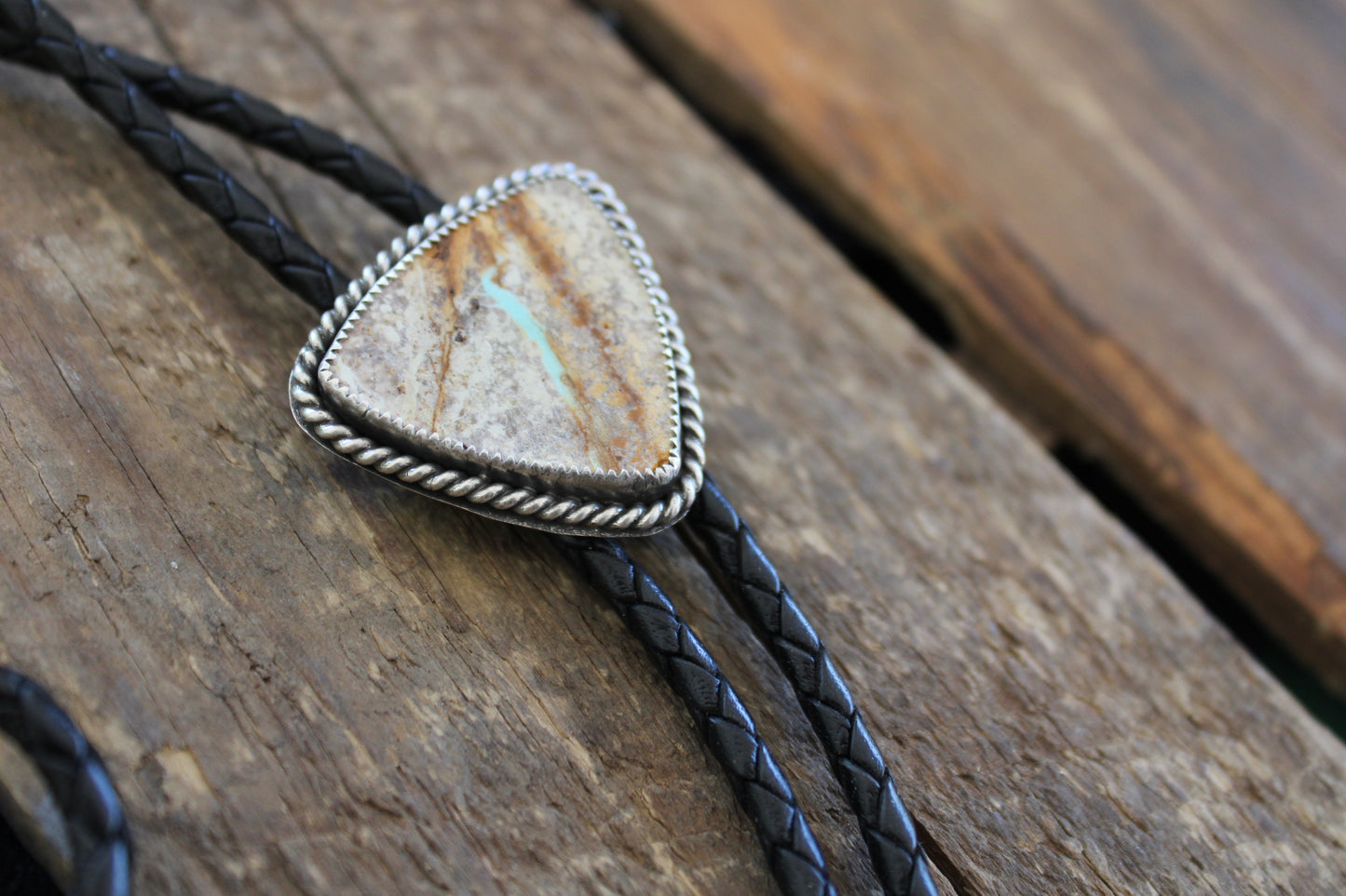 Ribbon Turquoise Bolo Tie