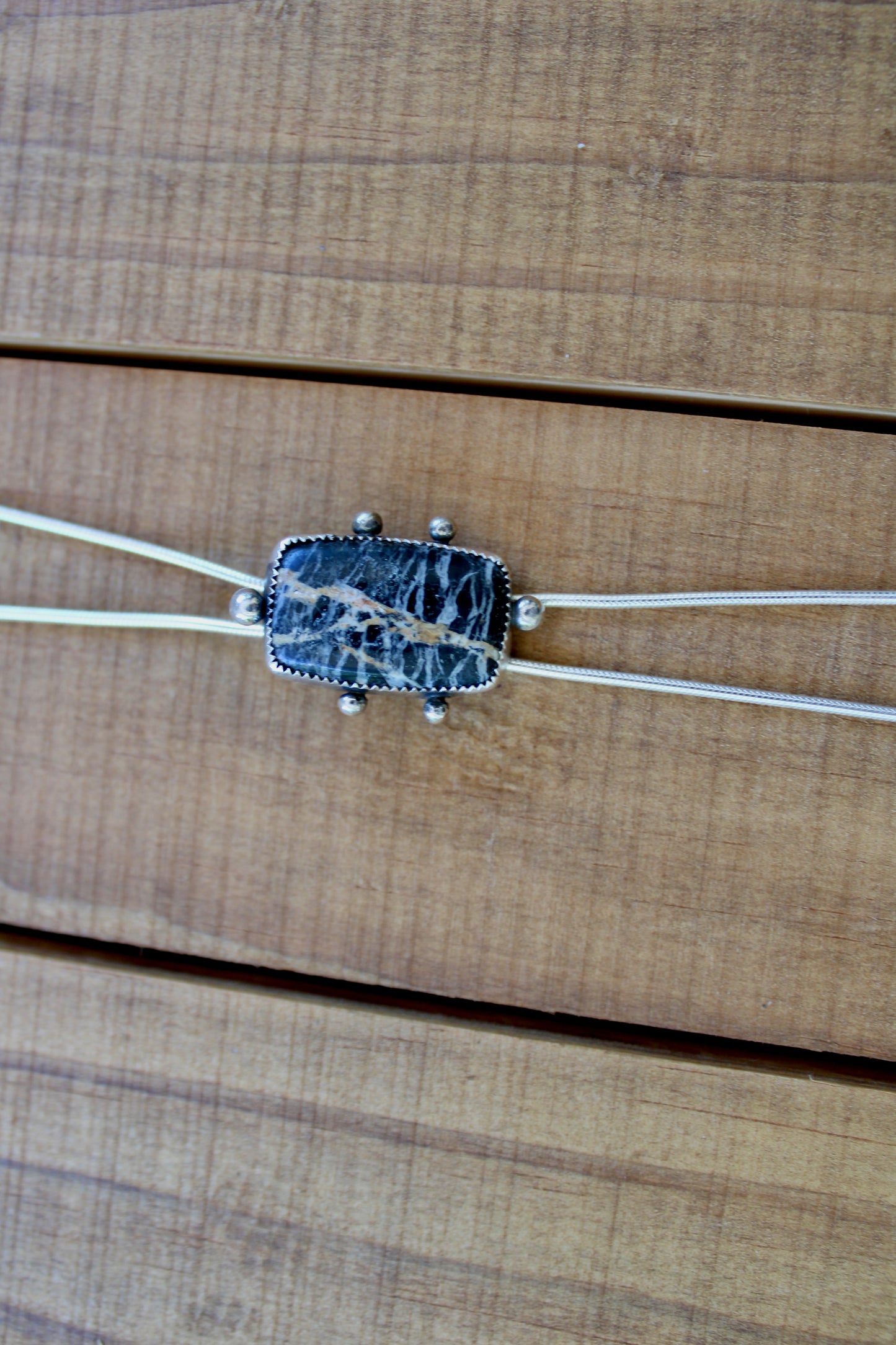 White Buffalo Turquoise Bolo Necklace