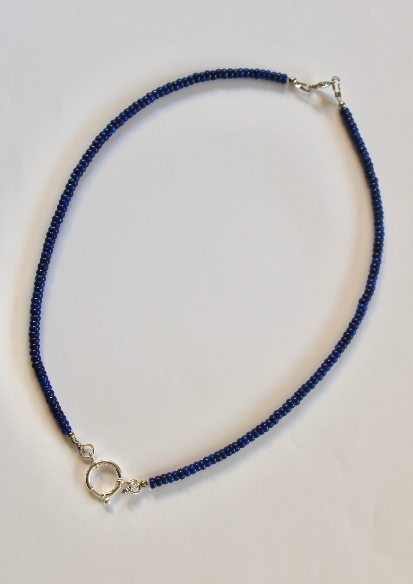 Lapis Lazuli Beaded Charm Necklace