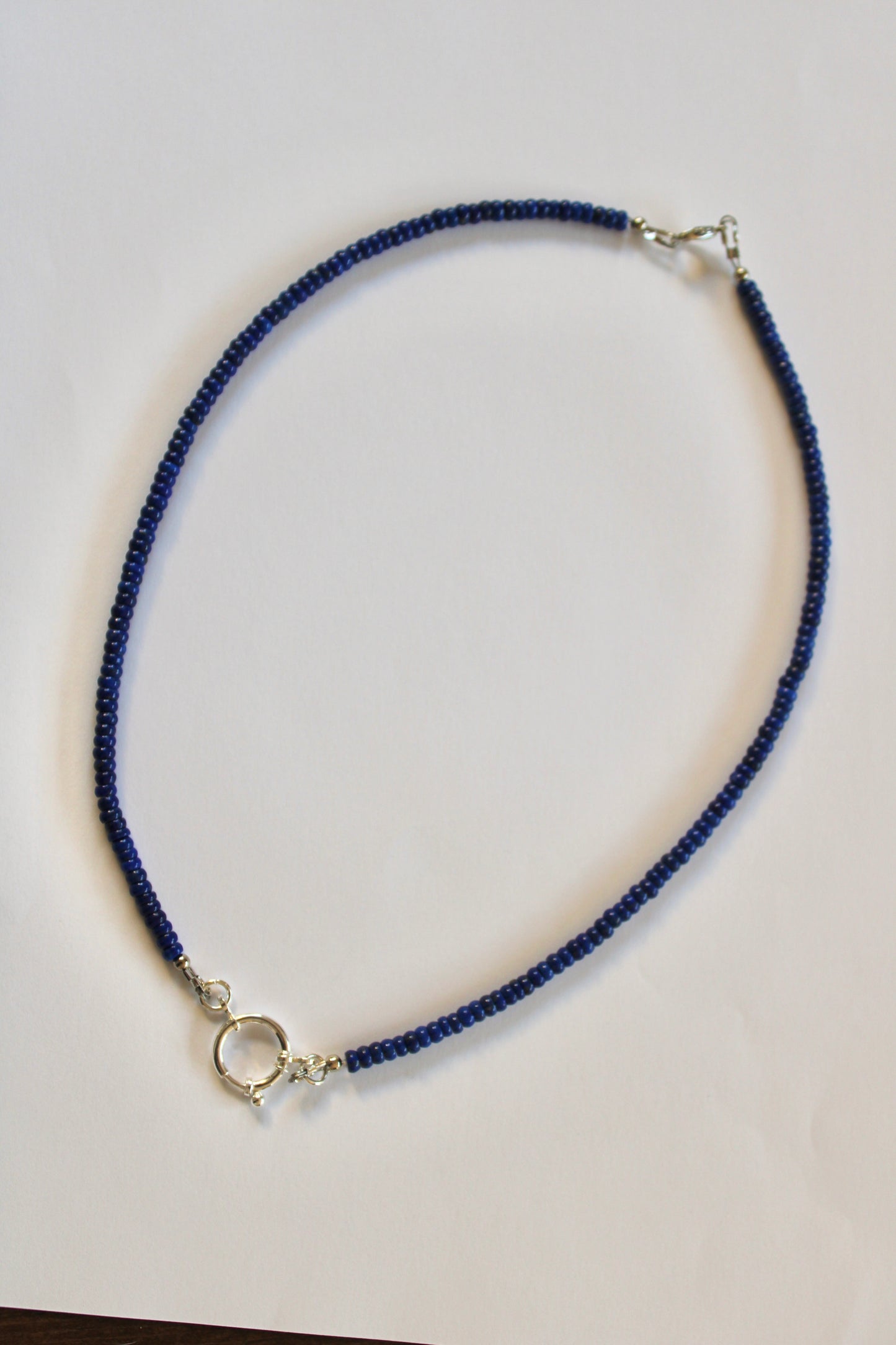 Lapis Lazuli Beaded Charm Necklace
