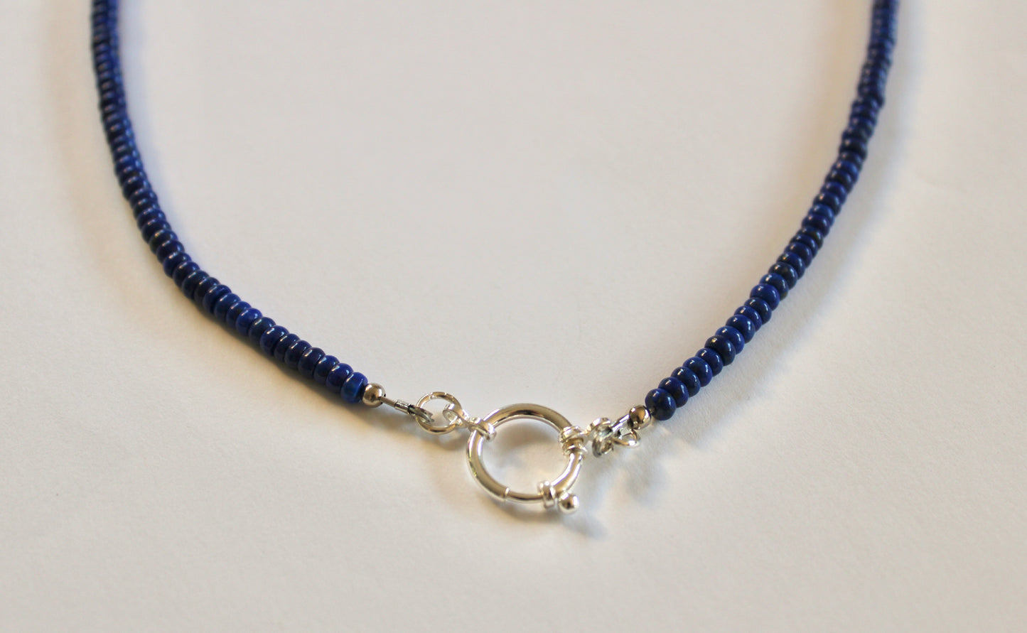 Lapis Lazuli Beaded Charm Necklace