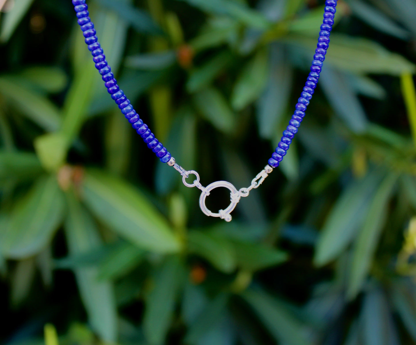 Lapis Lazuli Beaded Charm Necklace