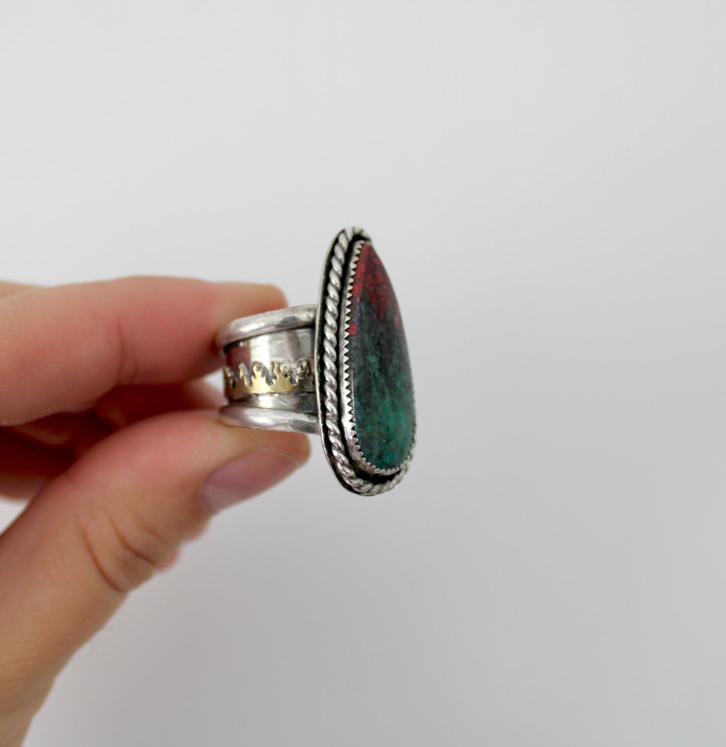 Size 8.5 Sonoran Sunrise Statement Ring with Flames