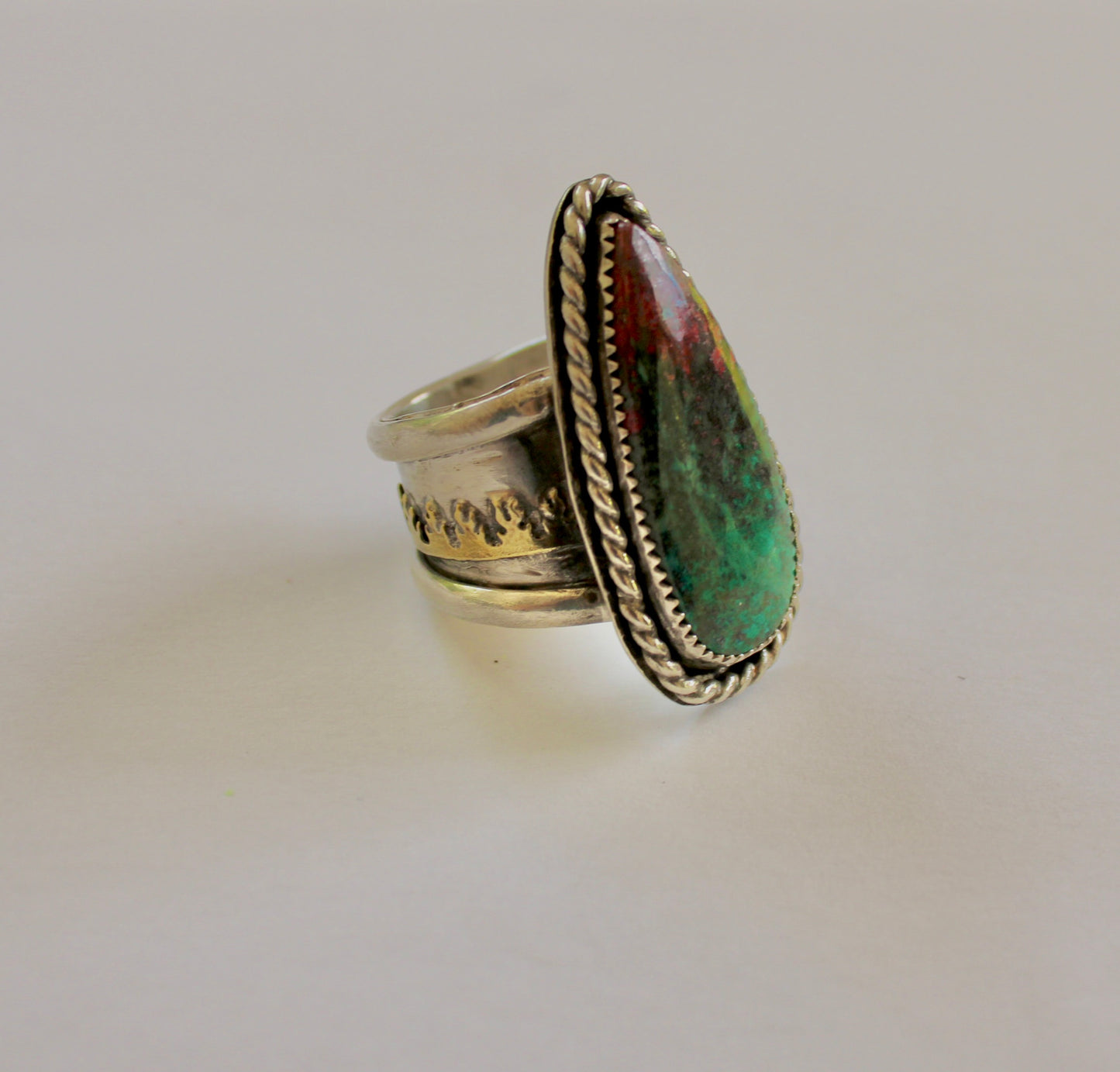Size 8.5 Sonoran Sunrise Statement Ring with Flames