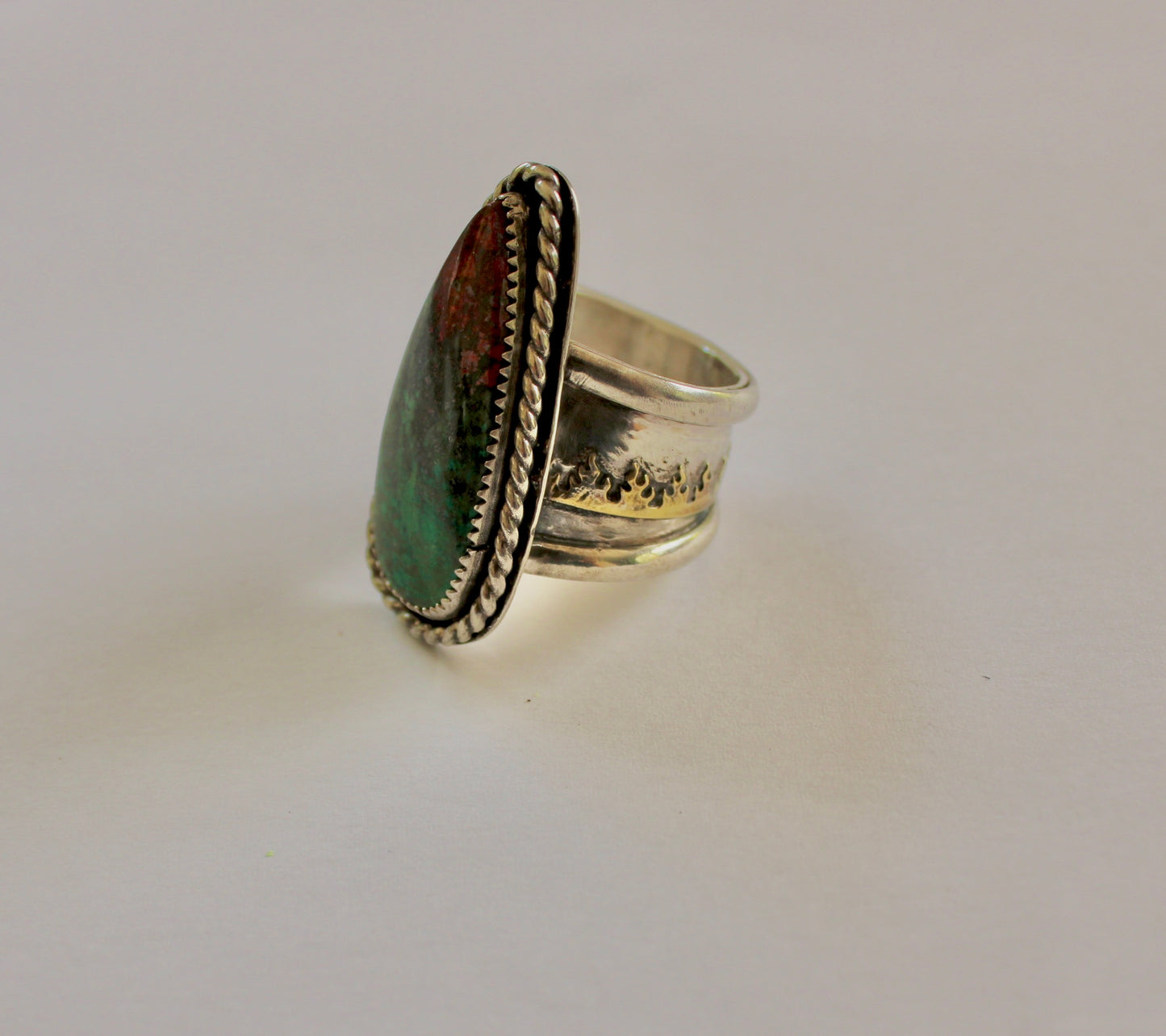 Size 8.5 Sonoran Sunrise Statement Ring with Flames